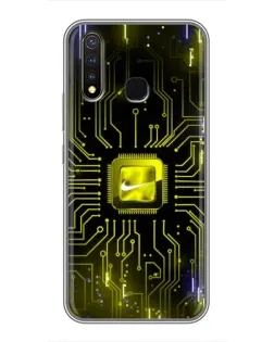 Чехол для Vivo Y19 с картинкой «Nike — золотая искра»