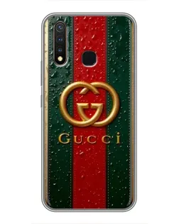 Чохол для Vivo Y19 з картинкою «Gucci — фірмова смуга та золото»