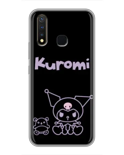 Чехол для Vivo Y19 с картинкой «Kuromi — черный минимализм»