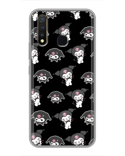Чехол для Vivo Y19 с картинкой «Черный паттерн Kuromi»