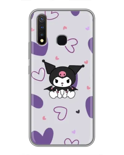 Чехол для Vivo Y19 с картинкой «Kuromi и лавандовые сердца»