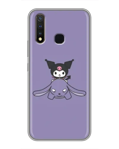 Чехол для Vivo Y19 с картинкой «Kuromi на лиловом фоне»