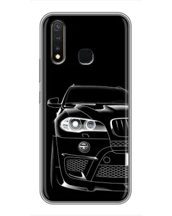 Чехол для Vivo Y19 с картинкой «Темный силуэт BMW»