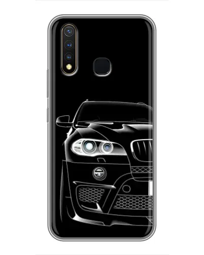 Чехол для Vivo Y19 с картинкой «Темный силуэт BMW»