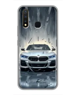 Чехол для Vivo Y19 с картинкой «BMW в свете фар»