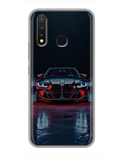 Чехол для Vivo Y19 с картинкой «BMW на мокрой дороге»