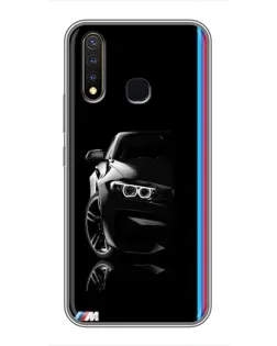 Чехол для Vivo Y19 с картинкой «Силуэт BMW в темноте»