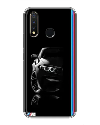 Чехол для Vivo Y19 с картинкой «Силуэт BMW в темноте»