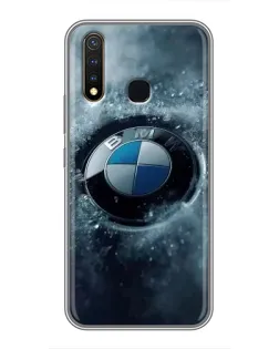 Чехол для Vivo Y19 с картинкой «Логотип BMW — лед»