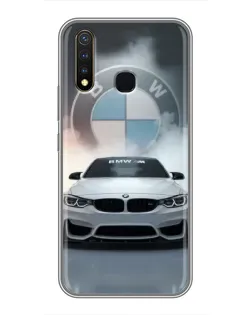 Чехол для Vivo Y19 с картинкой «BMW в белом дыму»