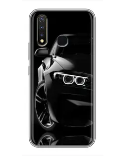 Чехол для Vivo Y19 с картинкой «Черная BMW — профиль»