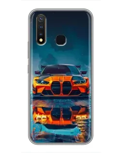 Чехол для Vivo Y19 с картинкой «BMW — золотая эмблема»