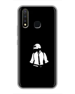 Чехол для Vivo Y19 с картинкой «PUBG — белый шлем»