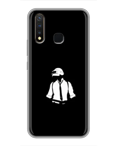 Чехол для Vivo Y19 с картинкой «PUBG — белый шлем»