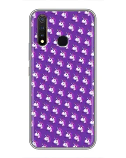 Чехол для Vivo Y19 с картинкой «Единороги на фиолетовом»