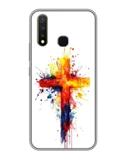Чехол для Vivo Y19 с картинкой «Акварельный крест»