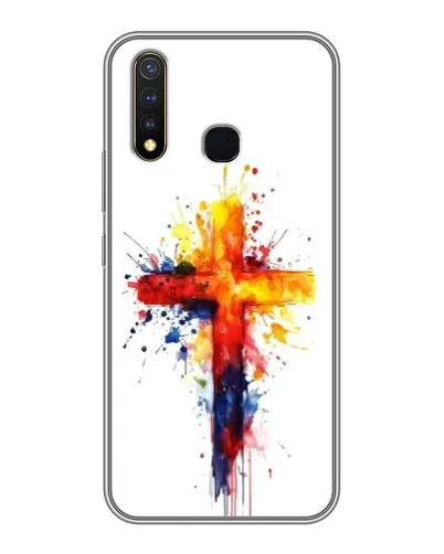 Чехол для Vivo Y19 с картинкой «Акварельный крест»
