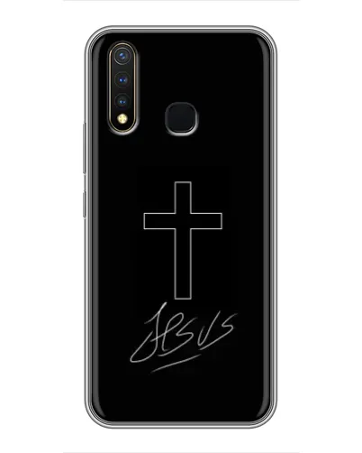 Чехол для Vivo Y19 с картинкой «Графический крест Jesus» Чехол для Vivo Y19 с картинкой «Графический крест Jesus»