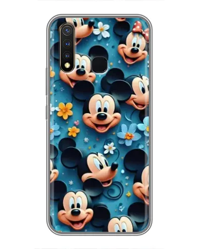 Чехол для Vivo Y19 с картинкой «Паттерн Микки и Минни»