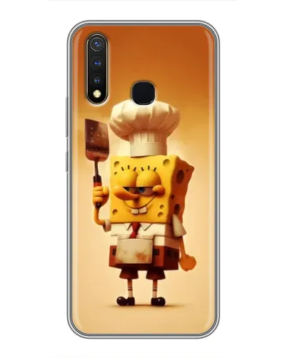 Чехол для Vivo Y19 с картинкой «Губка Боб повар»