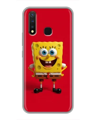 Чехол для Vivo Y19 с картинкой «Спанч Боб на красном»
