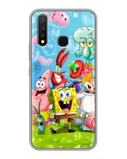 Чохол для Vivo Y19 з картинкою «Губка Боб та друзі»