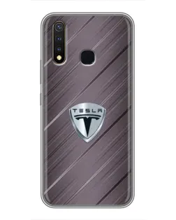 Чехол для Vivo Y19 с картинкой «Металлическая текстура Tesla»