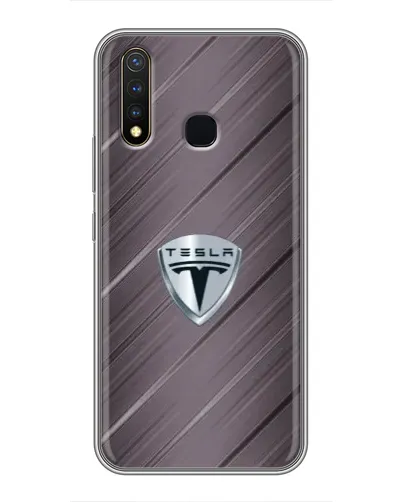 Чехол для Vivo Y19 с картинкой «Металлическая текстура Tesla»