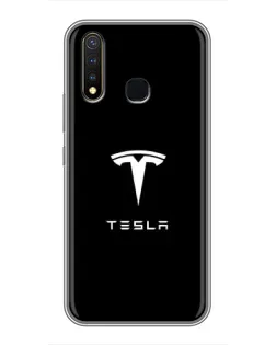 Чехол для Vivo Y19 с картинкой «Tesla White Logo»