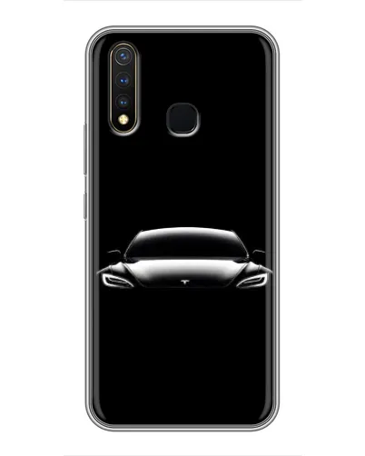Чехол для Vivo Y19 с картинкой «Фары Tesla Night»