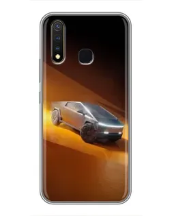 Чехол для Vivo Y19 с картинкой «Cybertruck в пустыне»