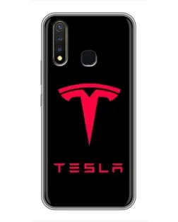 Чехол для Vivo Y19 с картинкой «Tesla Red Logo»