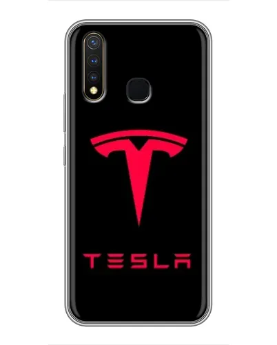 Чехол для Vivo Y19 с картинкой «Tesla Red Logo»