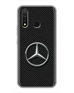 Чехол для Vivo Y19 с картинкой «Карбоновый Mercedes стиль»