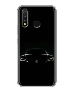 Чехол для Vivo Y19 с картинкой «Mercedes — силуэт авто»