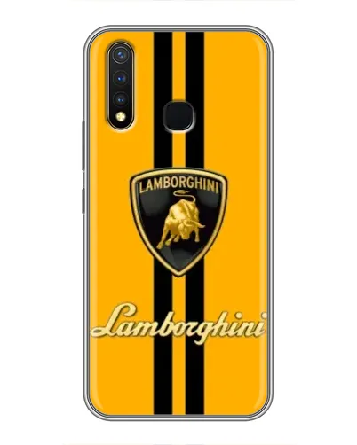 Чехол для Vivo Y19 с картинкой «Lamborghini Stripe желтый»