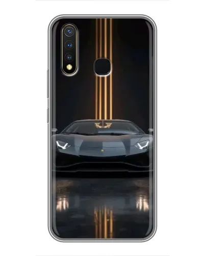 Чехол для Vivo Y19 с картинкой «Lamborghini золотые линии»