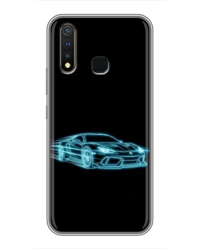 Чехол для Vivo Y19 с картинкой «Неоновый контур Lamborghini»