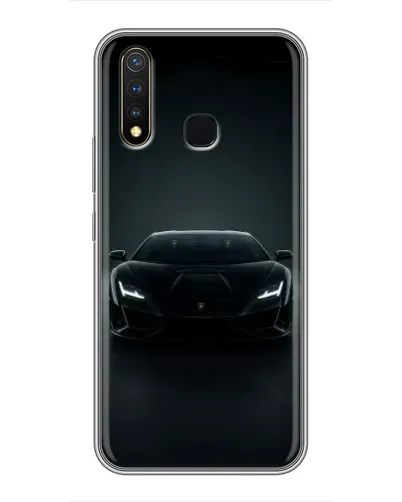 Чехол для Vivo Y19 с картинкой «Черный Lamborghini Aventador»