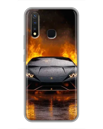 Чехол для Vivo Y19 с картинкой «Lamborghini в огне»