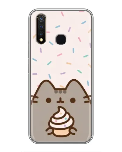 Чехол для Vivo Y19 с картинкой «Пушин с кексом»