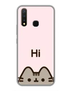 Чехол для Vivo Y19 с картинкой «Пушин говорит Hi»