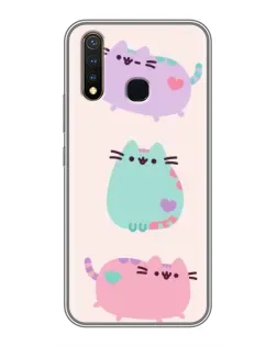 Чехол для Vivo Y19 с картинкой «Pusheen трио»