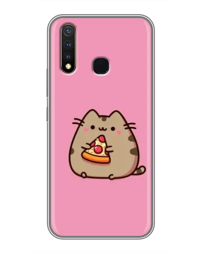 Чехол для Vivo Y19 с картинкой «Пушин с пиццей»