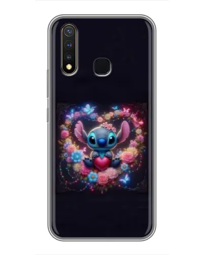 Чехол для Vivo Y19 с картинкой «Stitch в цветах»