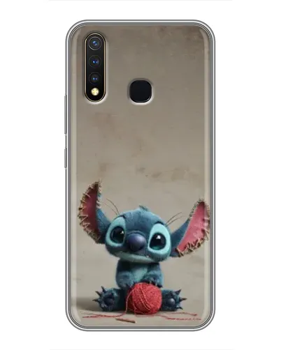Чехол для Vivo Y19 с картинкой «Стич на коричневом фоне»