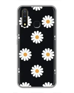Чохол для Vivo Y19 з картинкою «Ромашки на чорному»