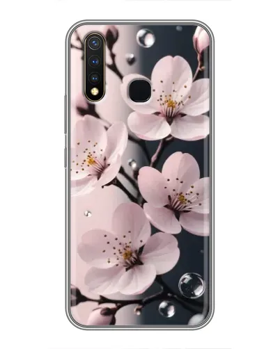 Чехол для Vivo Y19 с картинкой «Нежная сакура и капли» Чехол для Vivo Y19 с картинкой «Нежная сакура и капли»