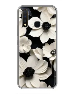 Чохол для Vivo Y19 з картинкою «Об'ємні білі квіти»