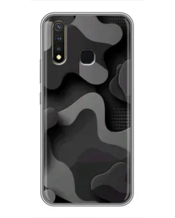 Чохол для Vivo Y19 з картинкою «Темний абстрактний камуфляж»